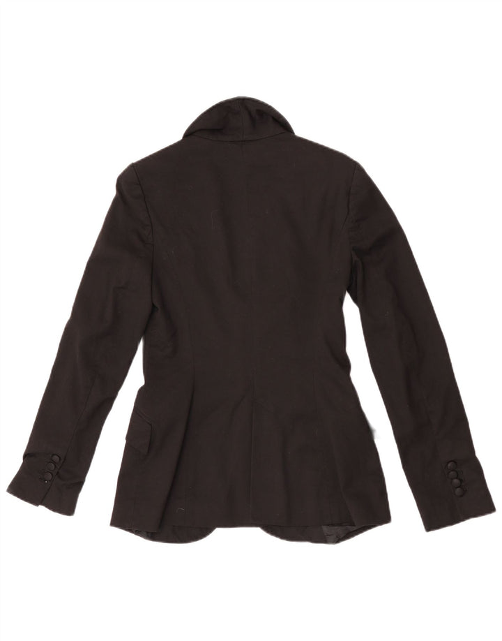 Zara Womens 1 Button Blazer Jacket UK 10 Small Black Polyester