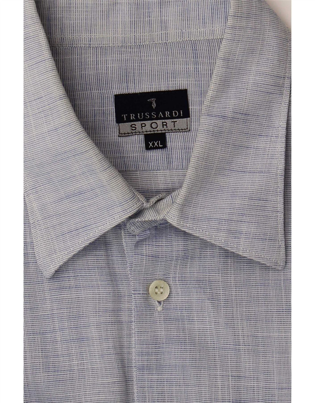 Trussardi Mens Shirt 2XL Blue Flecked Cotton