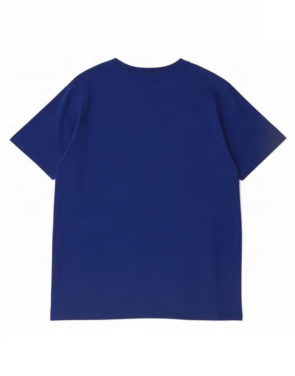 T-shirt grafica da uomo Adidas Top grande in cotone blu navy