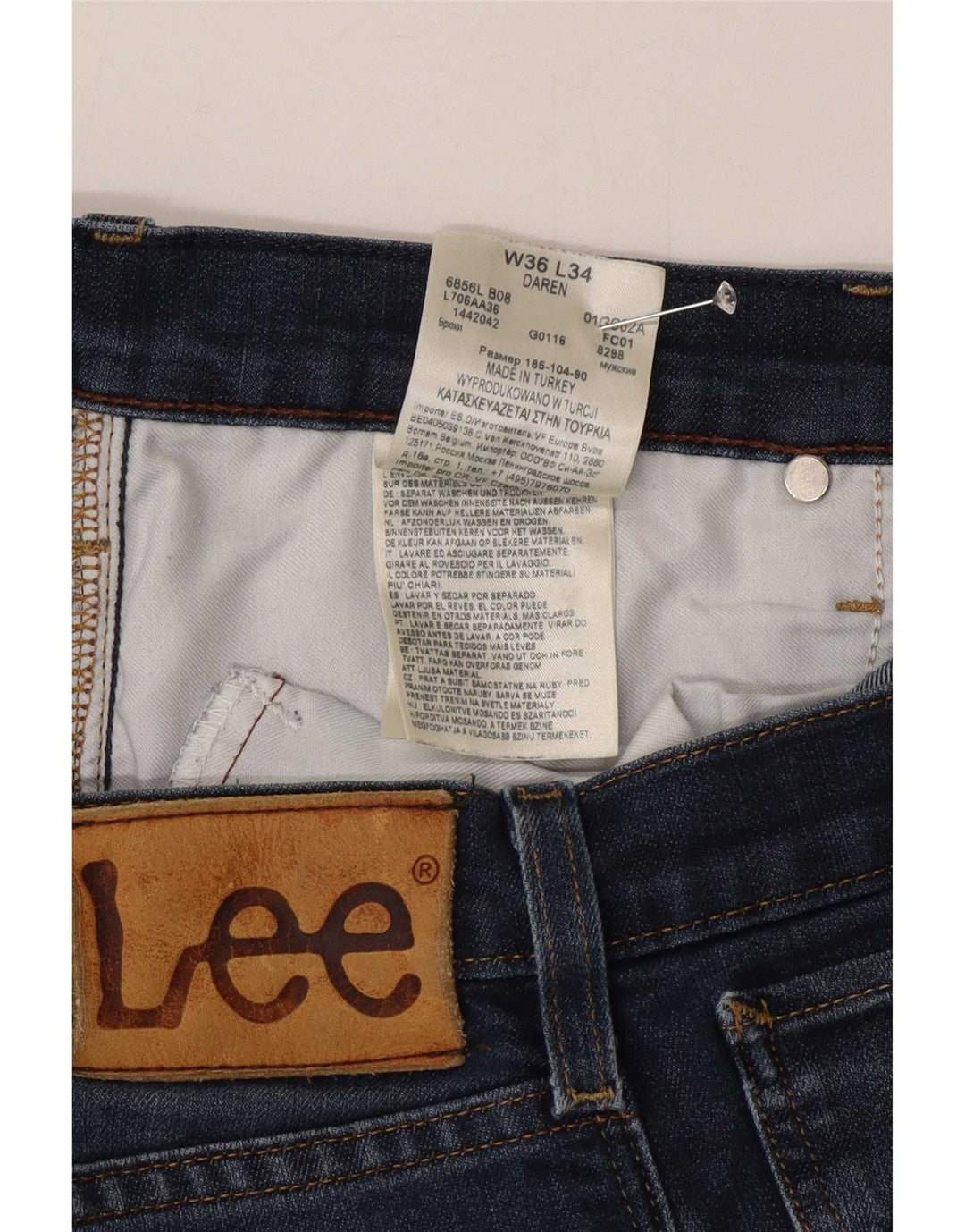 Lee Mens Daren Straight Jeans W36 L34 Blå Bomuld