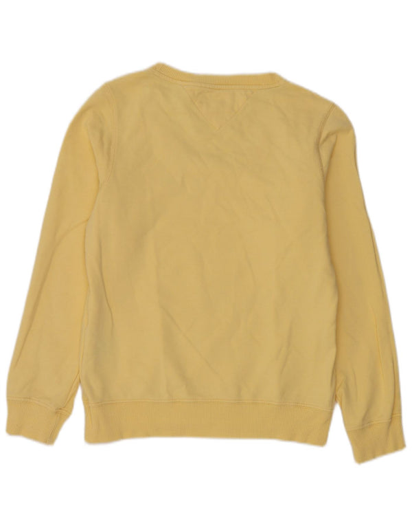 Tommy Hilfiger moletom feminino jumper UK 14 grande algodão amarelo