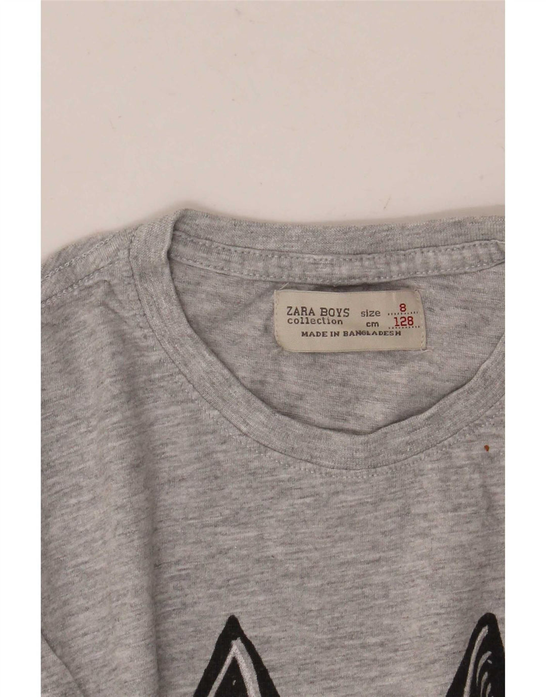 Zara Boys Graphic T-Shirt Top 7-8 Years Grey