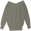 Reiss Dame Off Shoulder Jumper UK 14 Medium Green Viscose