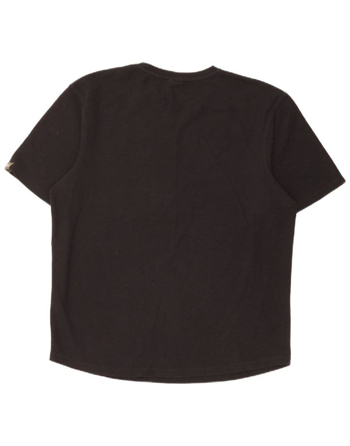 Zara Herren T-Shirt Top Large Schwarz Polyester