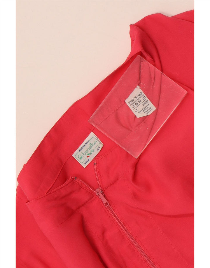 Benetton Womens Crop Oversized bluse Top IT 44 Medium Pink Viscose