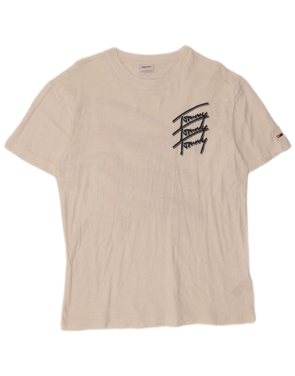 T-shirt grafica da uomo Tommy Hilfiger Top in cotone bianco medio
