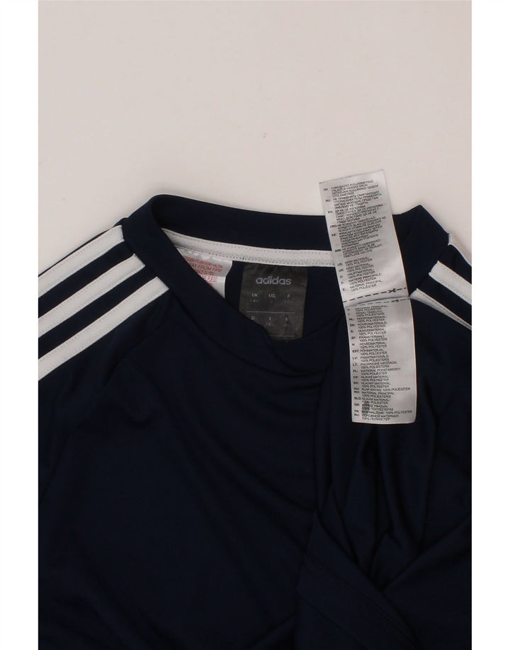 T-shirt ADIDAS da bambino Climalite 9-10 anni in poliestere blu navy