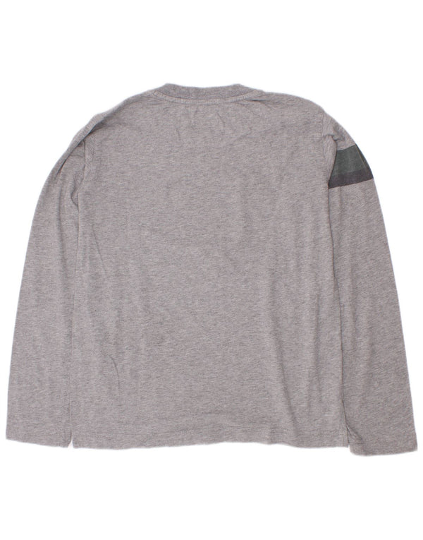 Armani Jeans Meninos Top gráfico manga comprida 9-10 anos cinza bloco colorido