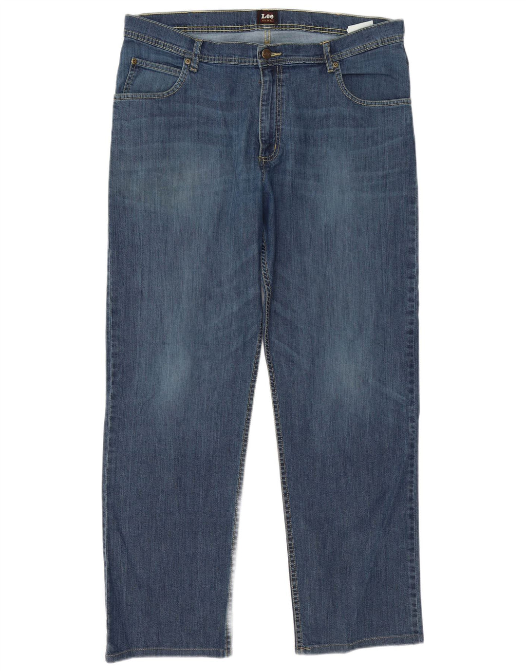 Lee Mens Brooklyn Straight Jeans W38 L31 Blue Cotton