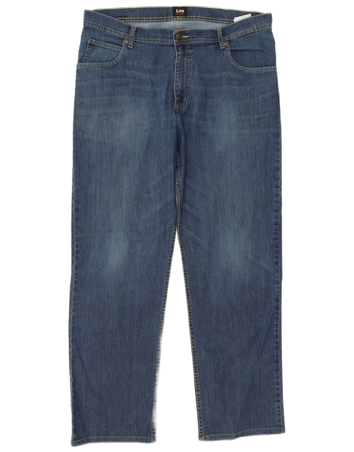Lee Mens Brooklyn Straight Jeans W38 L31 Blue Cotton