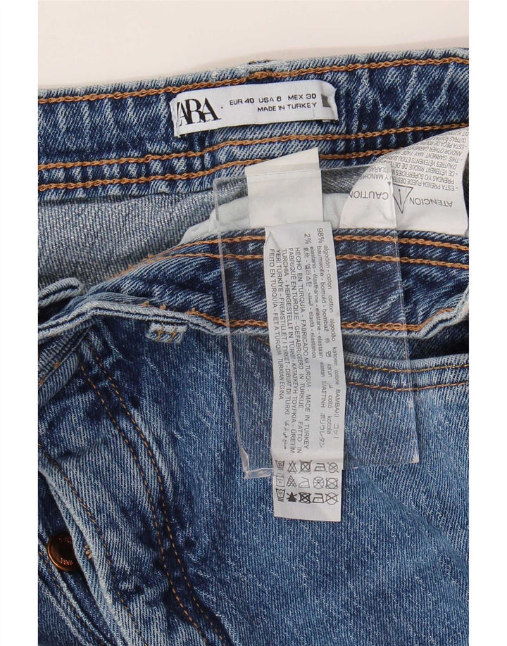 Zara Dame Straight Jeans EU 40 Medium W30 L32 Blå Bomuld