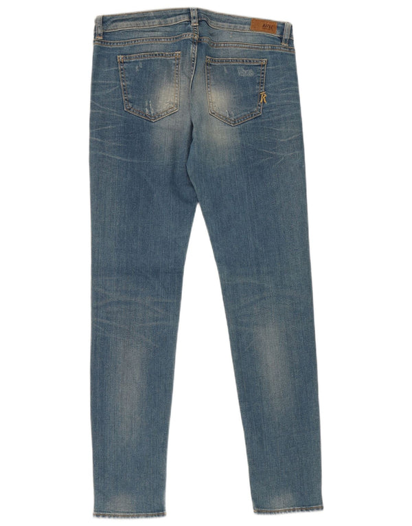 Rifle Womens Distressed Skinny Jeans W29 L28 Blaue Baumwolle