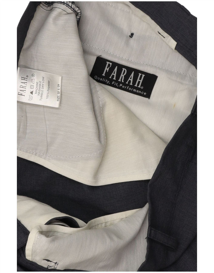 FARAH Mens Straight Casual Trousers W32 L31 Grey Polyester
