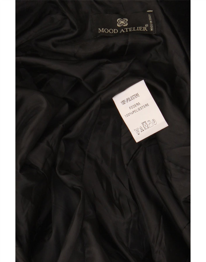 Mood Atelier Womens 2 Button Velour Blazer Jacket UK 6 XS Black Polyester