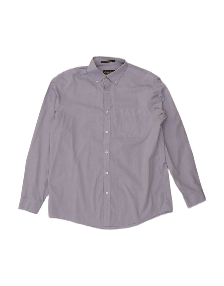 EDDIE BAUER Mens Relaxed Fit Shirt Large Blue Cotton