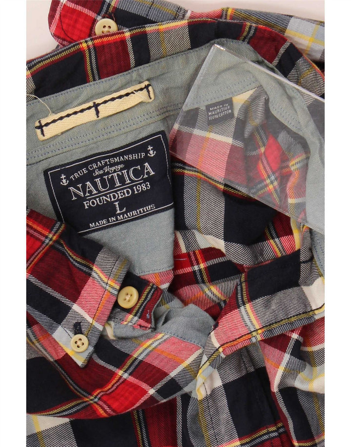 Nautica Chemise en flanelle pour homme en coton à carreaux multicolores