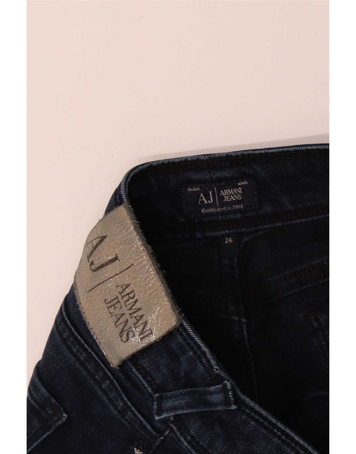 Armani Womens Slim Jeans W26 L29 Navy Blue Cotton