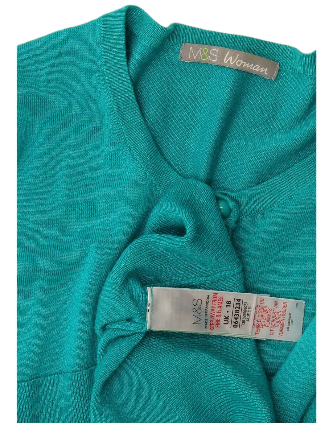 Marks & Spencer Womens Cardigan Sweater UK 16 Large Blue Viscose