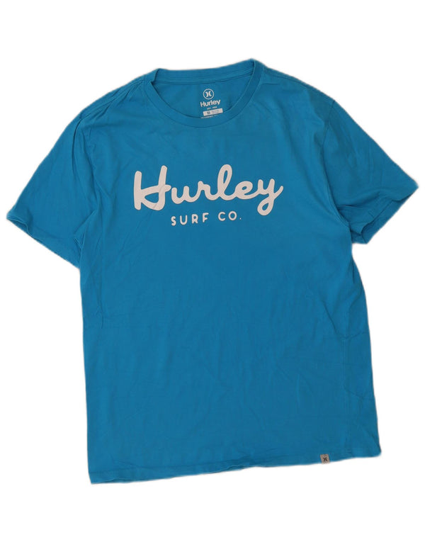 Hurley T-Shirt Graphique Homme Bleu Moyen Coton
