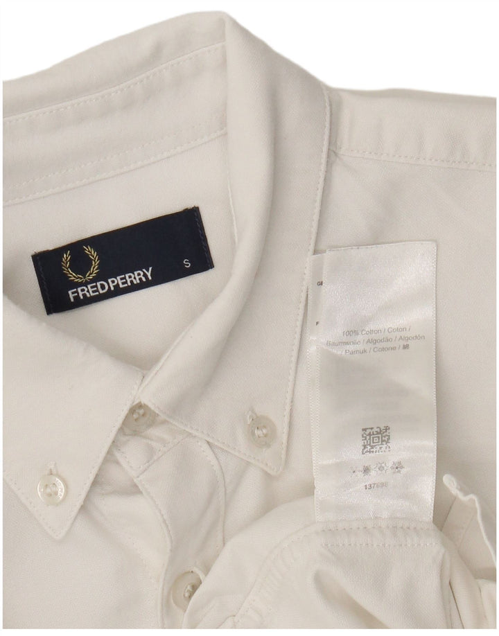 Fred Perry Mens Shirt Small White Cotton