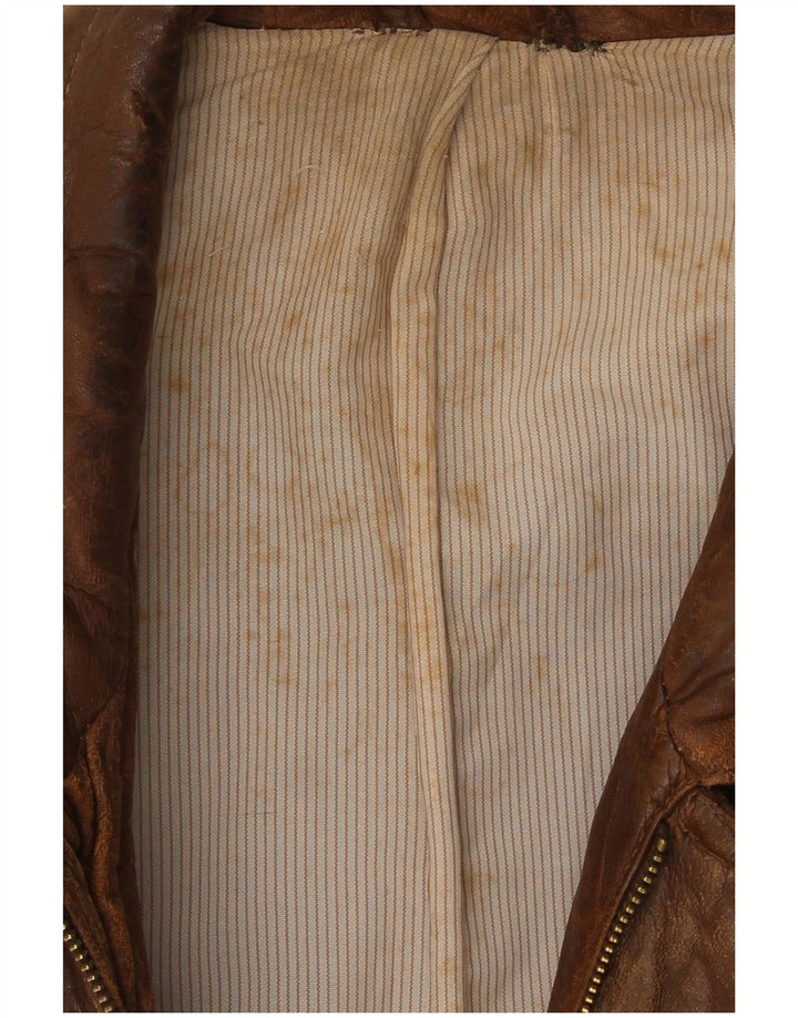 Giacca in pelle vintage da uomo UK 40 grande marrone