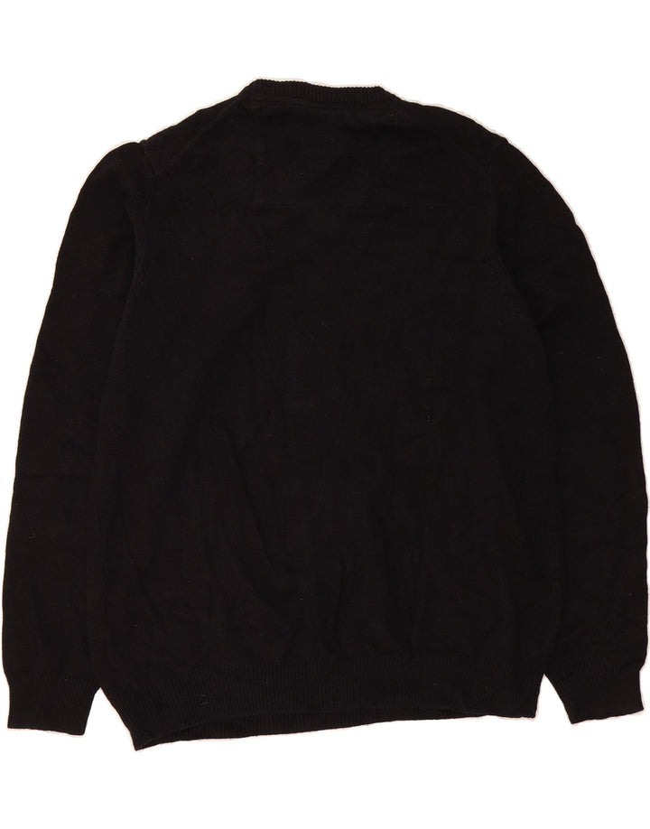 IZOD Mens V-Neck Jumper Sweater XL Black Cotton Vintage Izod and Second-Hand Izod from Messina Hembry 