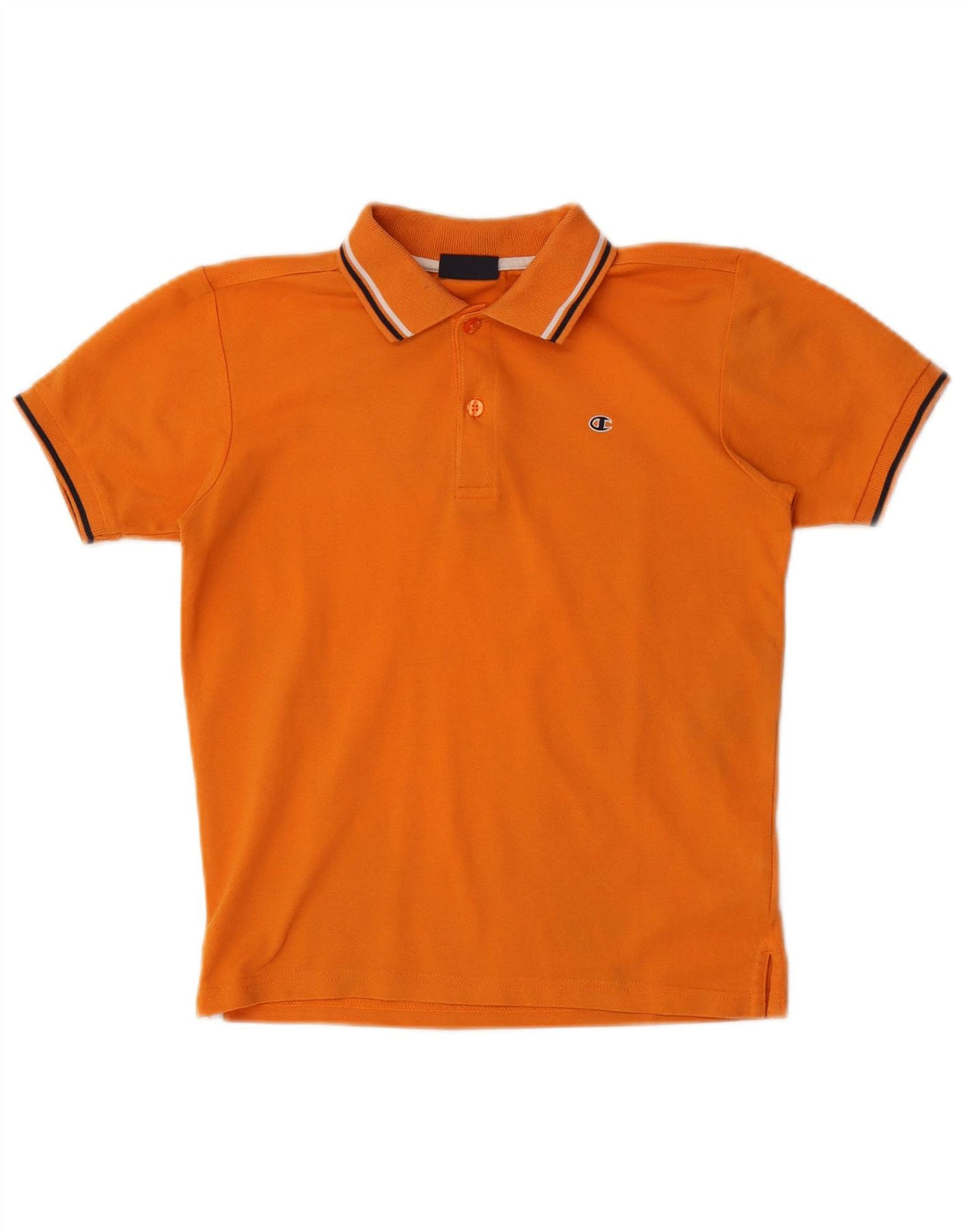 Champion Boys Polo Shirt 7-8 Years Small Orange Cotton