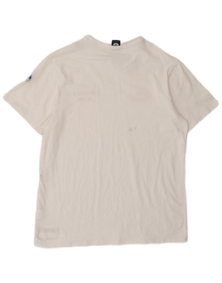 NORTH SAILS Mens Graphic T-Shirt Top XL White Cotton