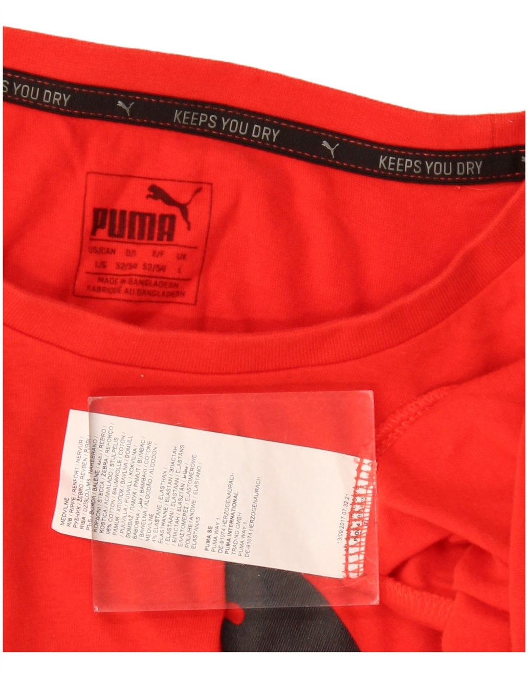 Puma Herre Grafisk T-Shirt Top Stor Rød Bomuld