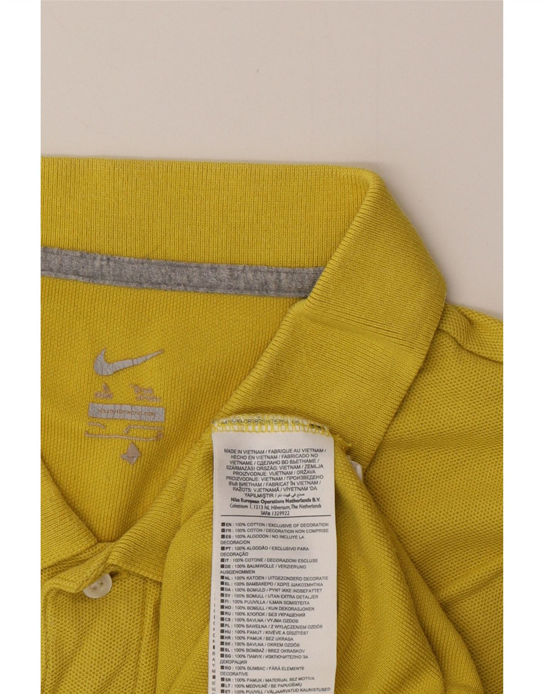 NIKE Mens Polo Shirt Medium Yellow Cotton