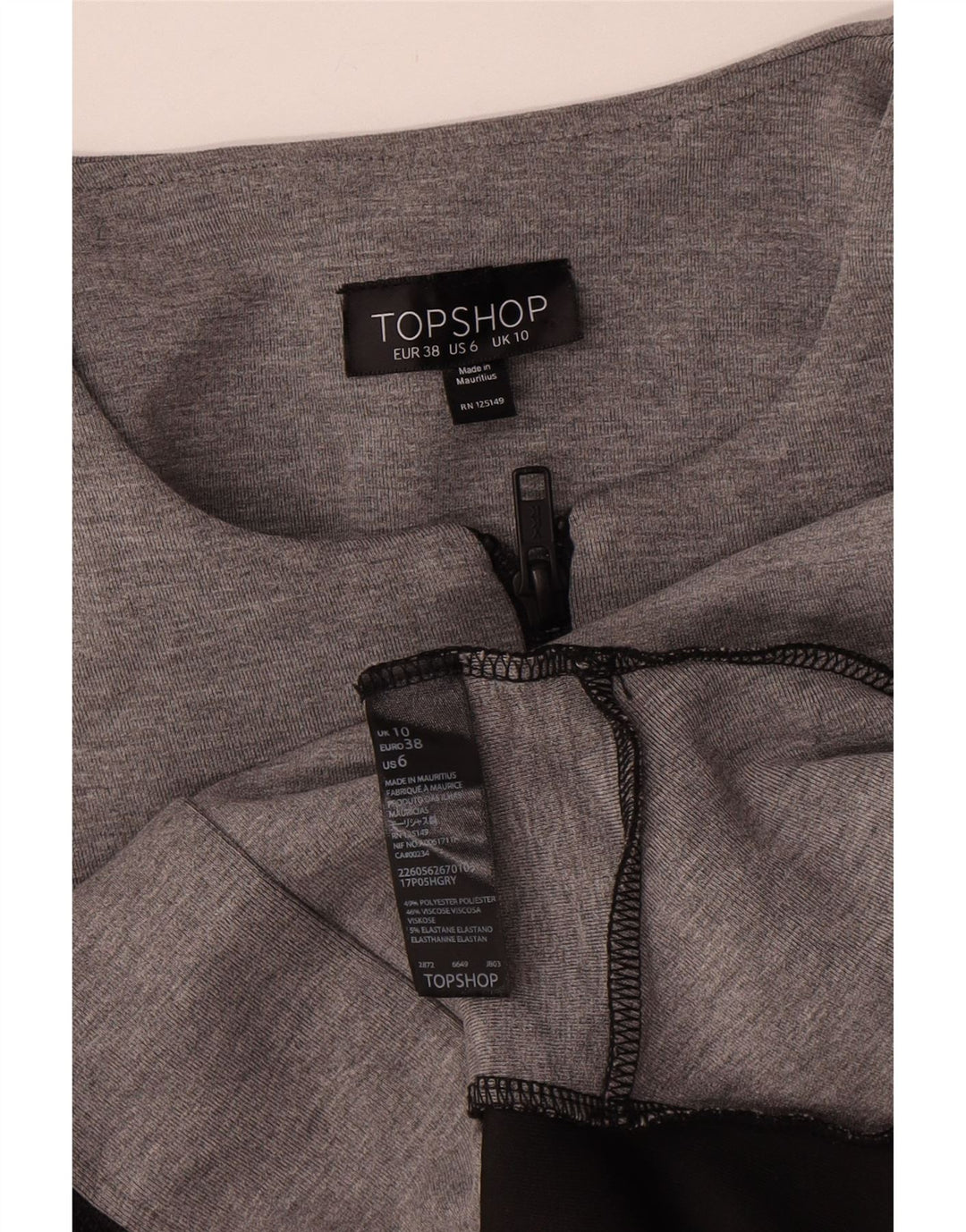 Женский пиджак Topshop на молнии с полной молнией UK 10, маленький серый цвет с цветными блоками
