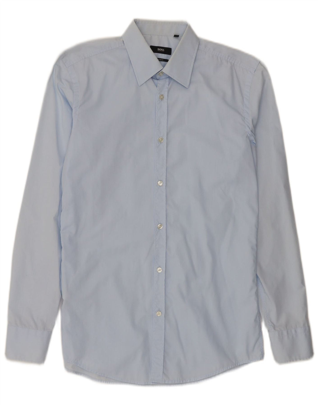 Hugo Boss Mens Slim Fit Shirt Size 38 15 Medium Blue Cotton