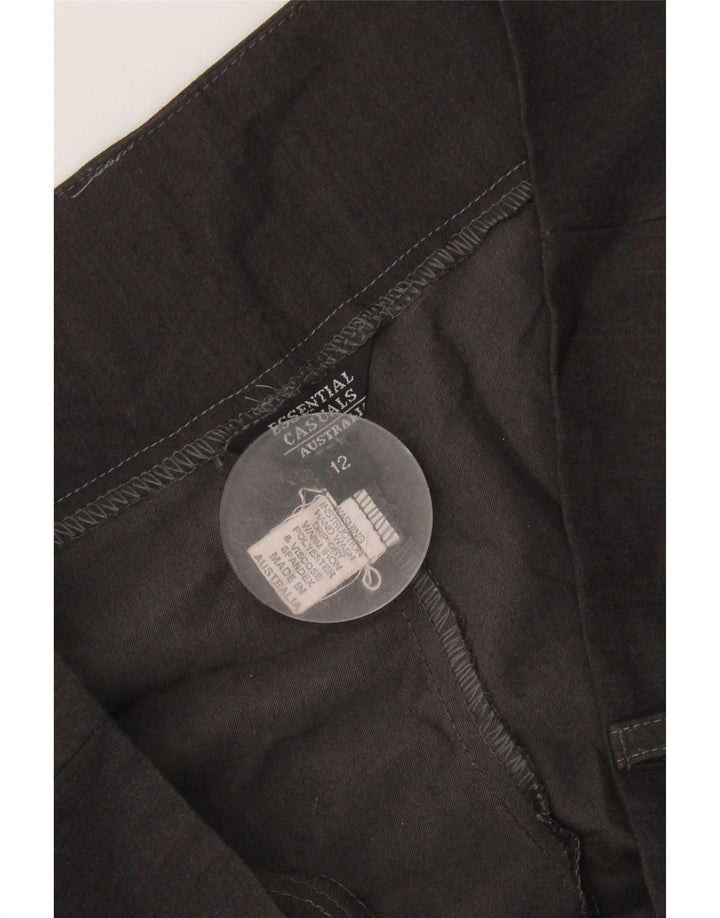 Essential Womens Straight Casual Trousers US 12 Large W32 L28 Grey