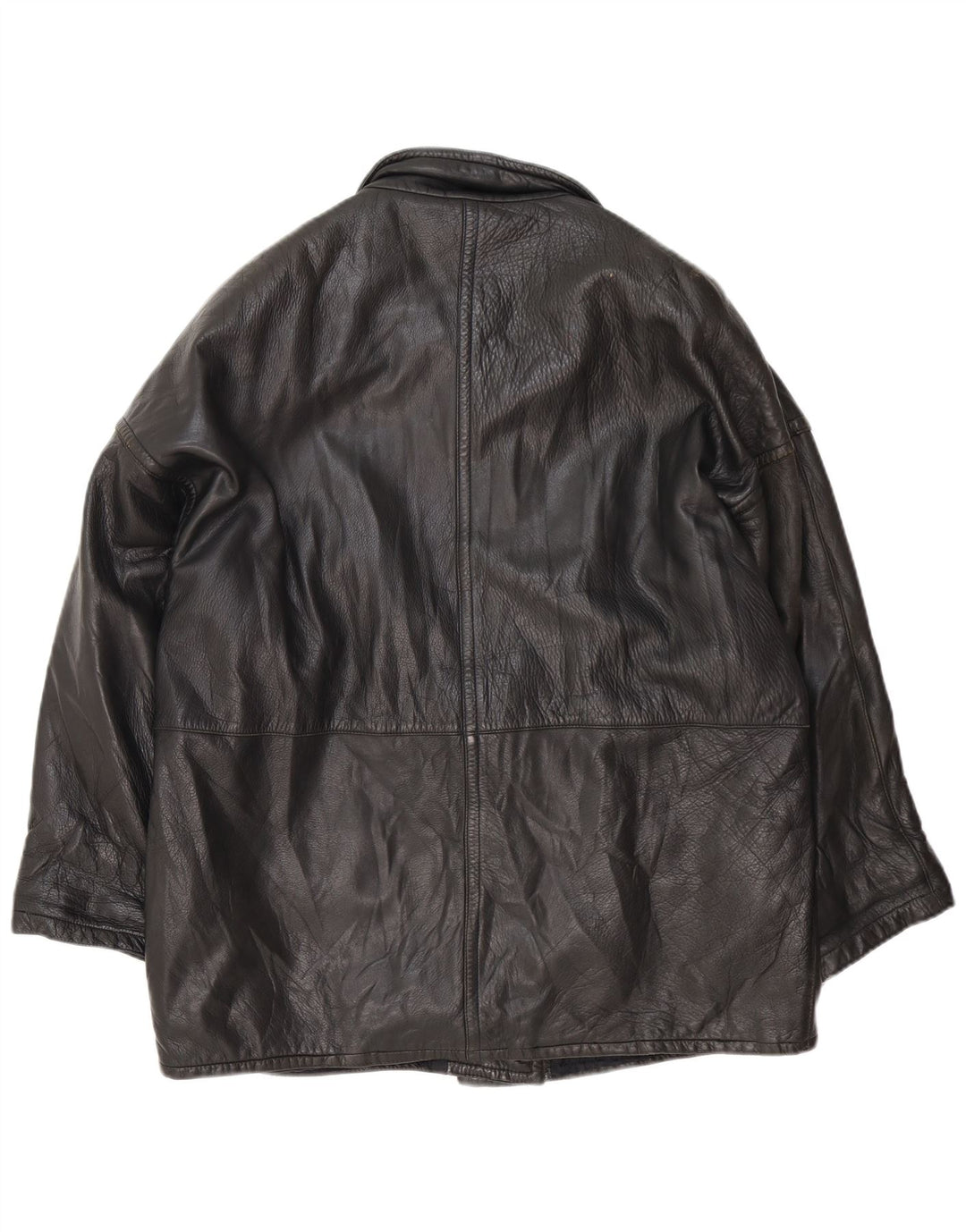 Jaqueta de couro feminina vintage UK 18 XL preta
