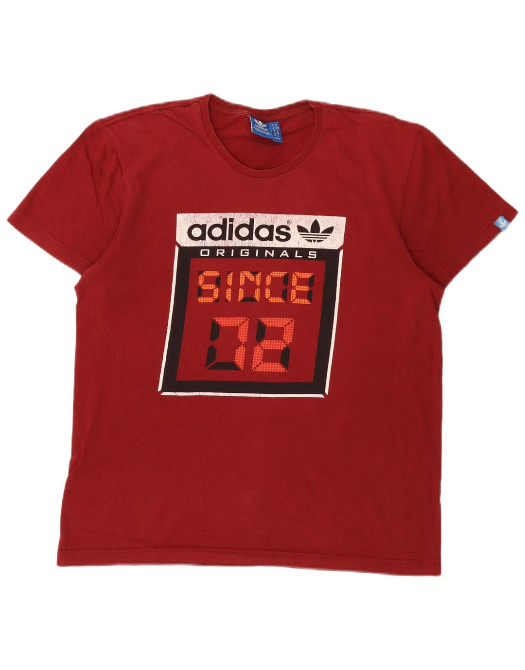 Adidas Mens Graphic T-Shirt Top Medium Burgundy