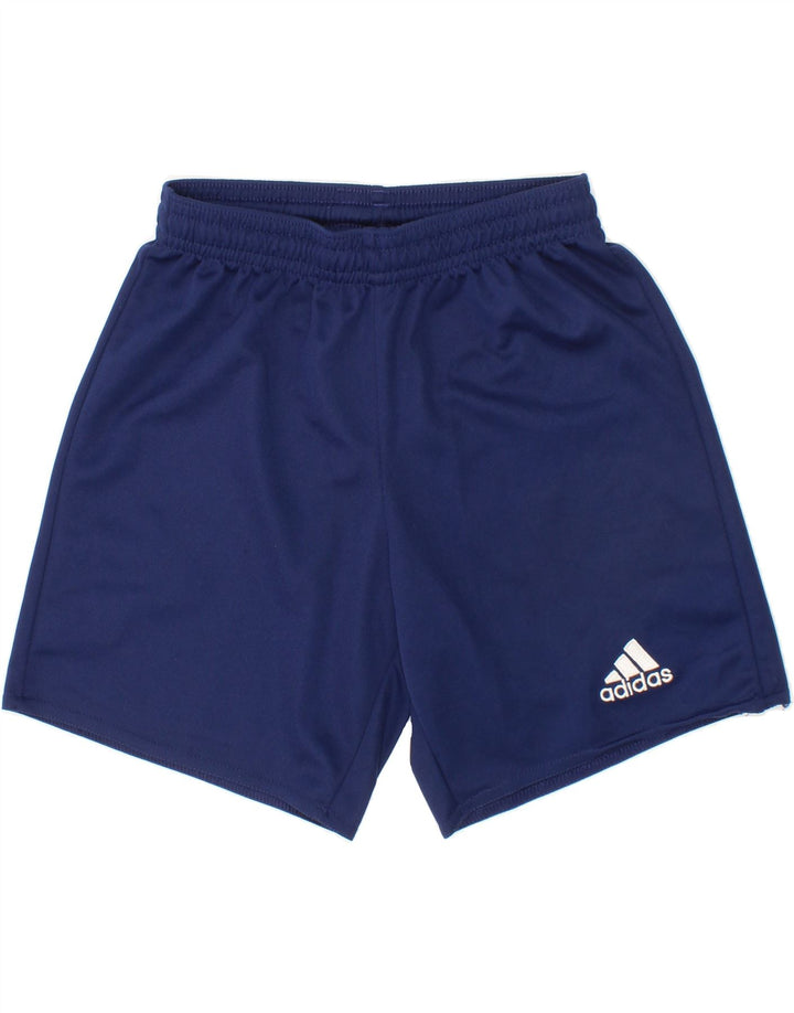 ADIDAS Boys Climalite Sport Shorts 7-8 Years Navy Blue Polyester Vintage Adidas and Second-Hand Adidas from Messina Hembry 