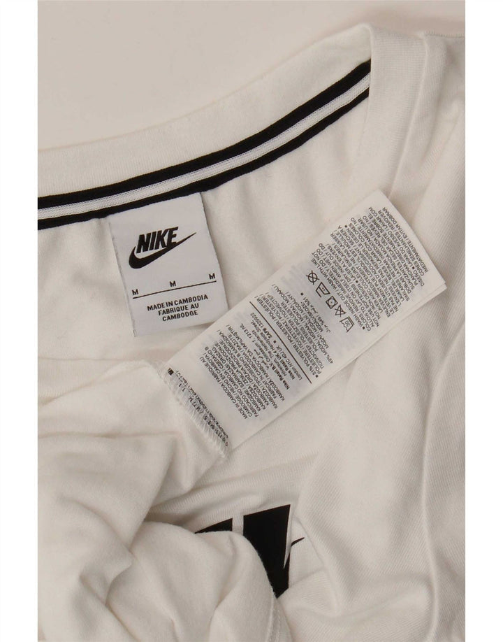 Nike Womens Graphic T-Shirt Top UK 14 Medium White Polyester