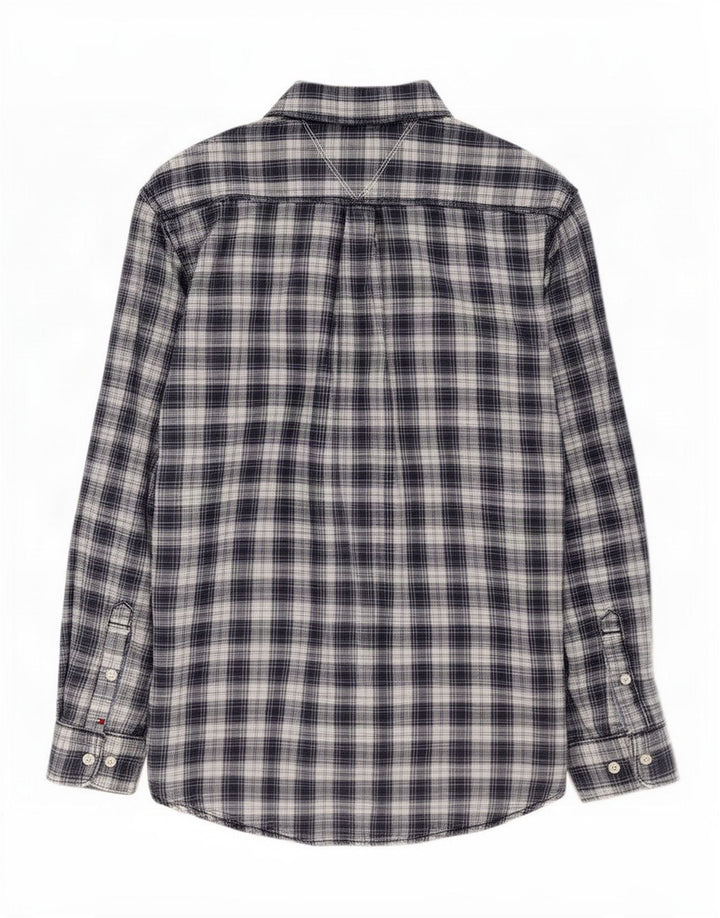 Tommy Hilfiger Chemise en flanelle pour hommes, grand carreaux en coton bleu marine