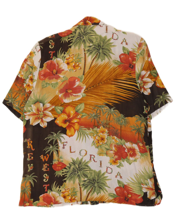 vintage Womens Florida Shirt UK 18 XL Multicolore Floral Hawaïen