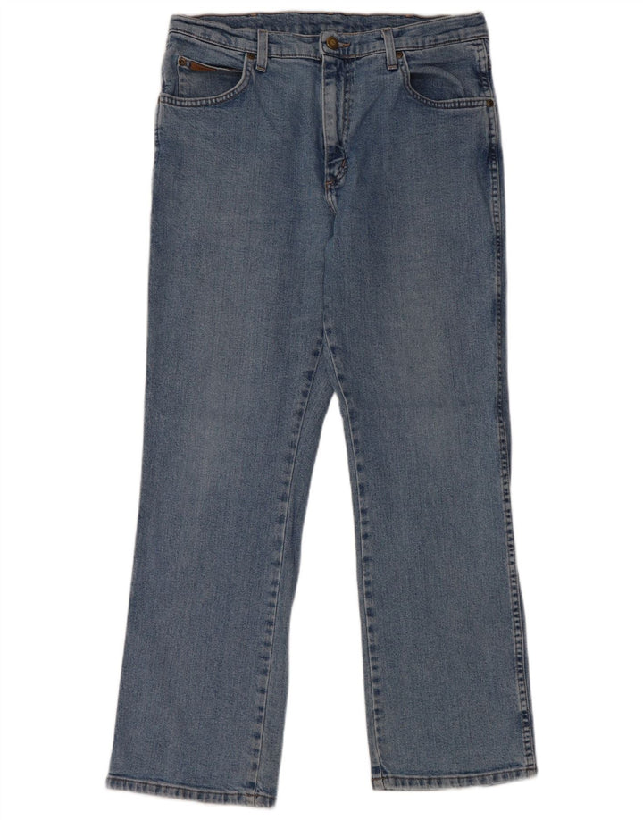 Wrangler Mens Straight Jeans W34 L30 Blue Cotton