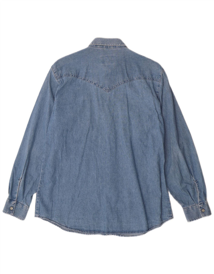 CARRERA Womens Denim Shirt UK 16 Large Blue