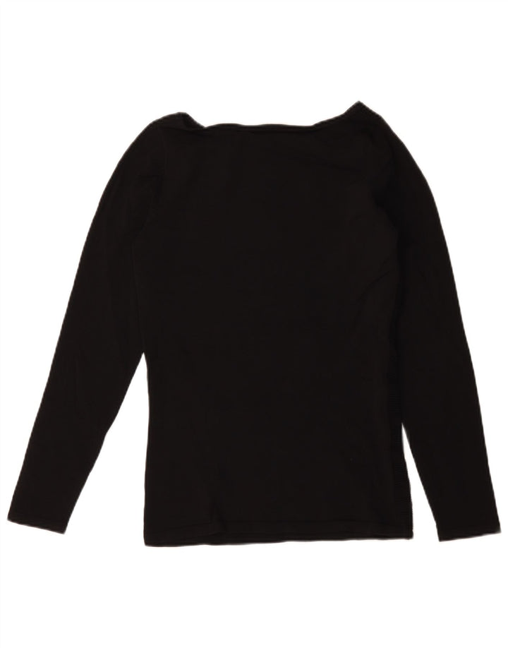 Coast Womens Top Long Sleeve UK 10 Small Black Striped Viscose