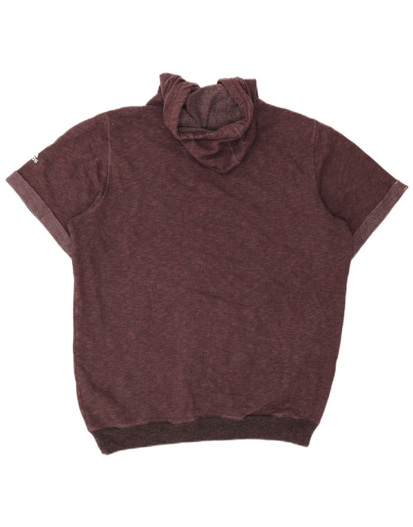 Adidas Pull à capuche à manches courtes pour homme Grand coton color block bordeaux