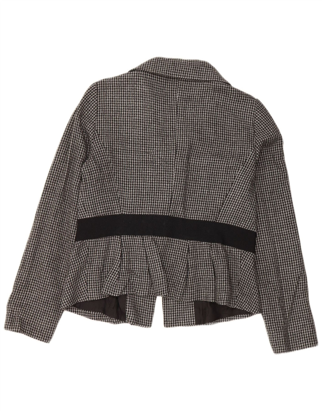Max & Co. Womens Crop 2 Button Blazer Jacket UK 14 Medium Grey Houndstooth