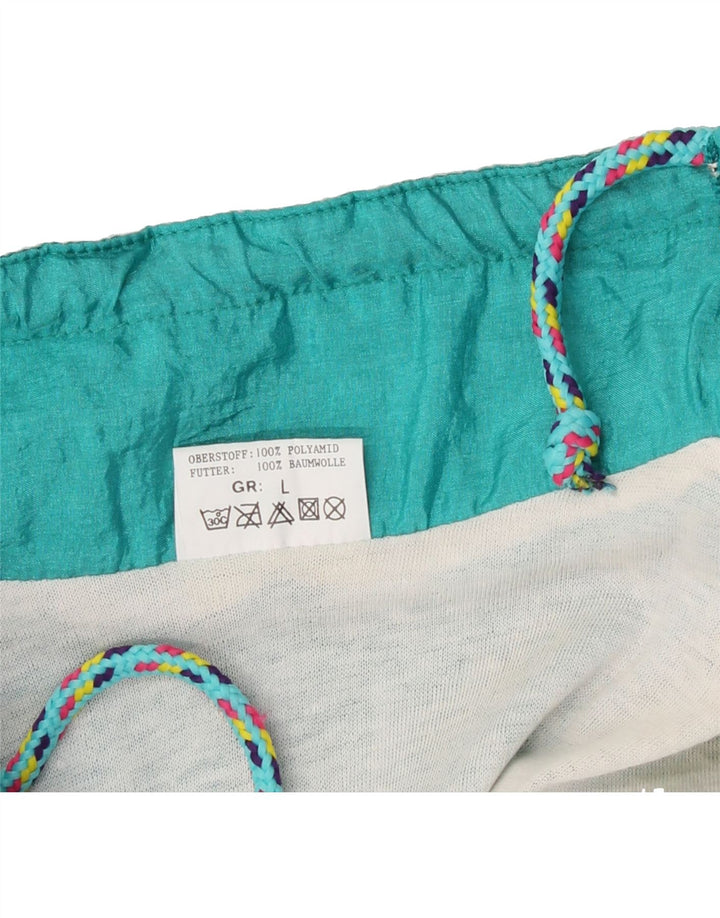 VINTAGE Womens Windbreaker Jacket UK 16 Large Turquoise Polyamide Vintage Vintage and Second-Hand Vintage from Messina Hembry 