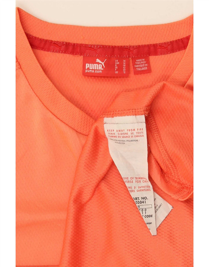 Puma Damen T-Shirt Top UK 12 Medium Orange Polyester