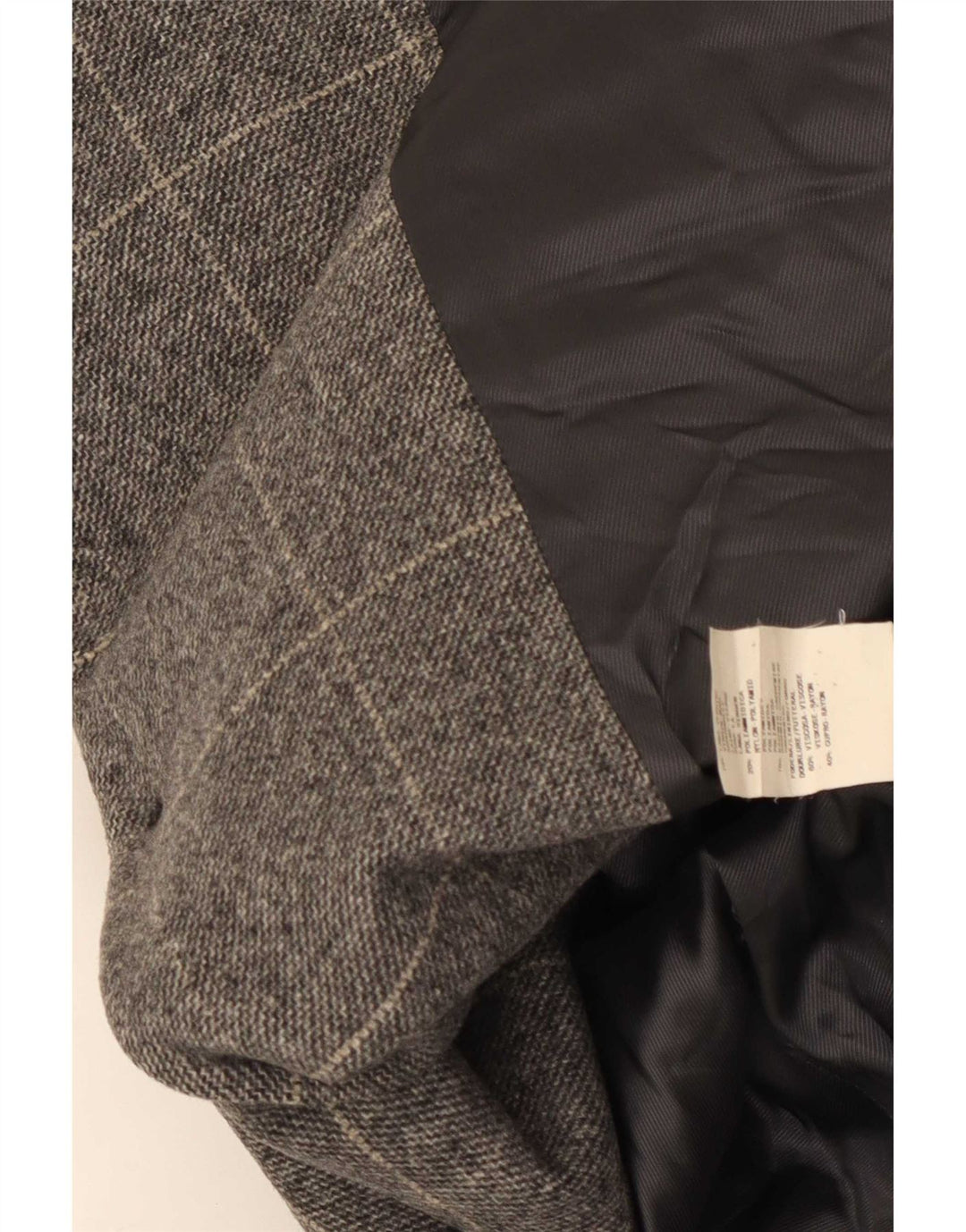 Jaqueta blazer feminina Armani Collezioni com 3 botões IT 50 XL cinza xadrez lã
