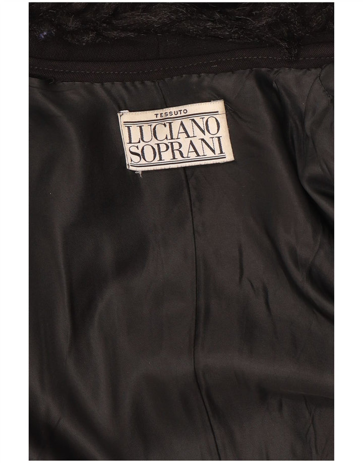 LUCIANO SOPRANI Veste blazer 3 boutons pour femme UK 16 Large Noir