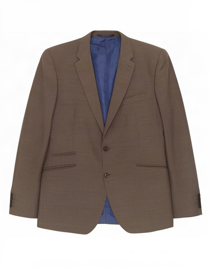 Jachetă pentru bărbați Marks & Spencer, croită, cu 2 nasturi, UK 46 XL, lână gri