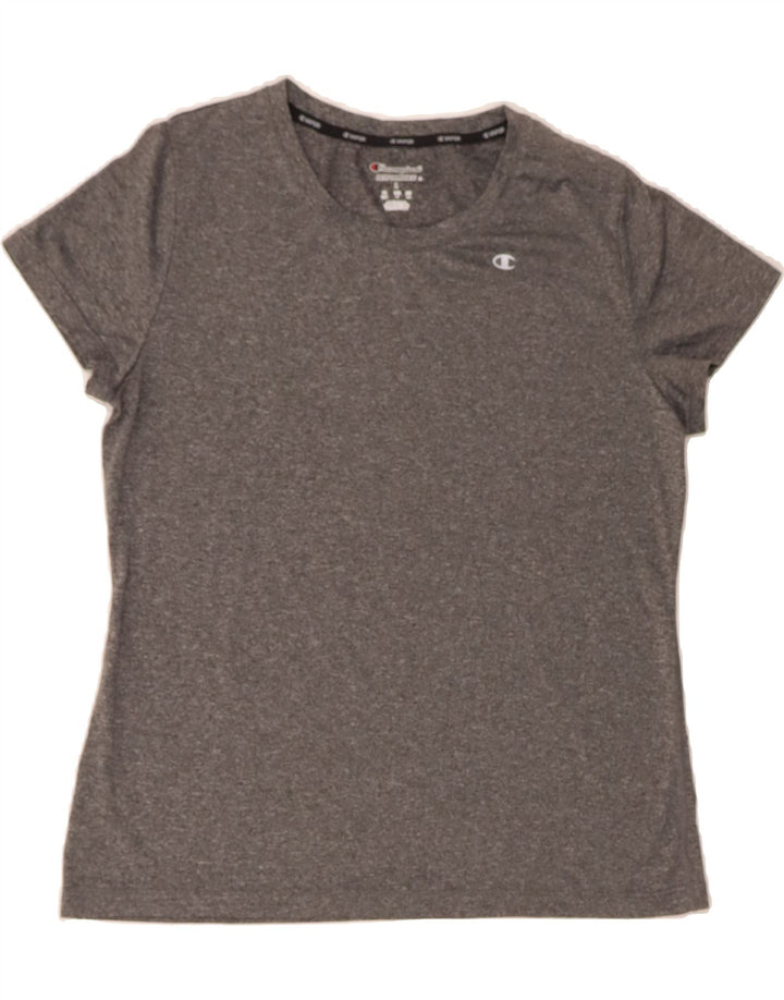 CHAMPION Womens T-Shirt Top UK 16 Large Grey Flecked Vintage Champion and Second-Hand Champion from Messina Hembry 
